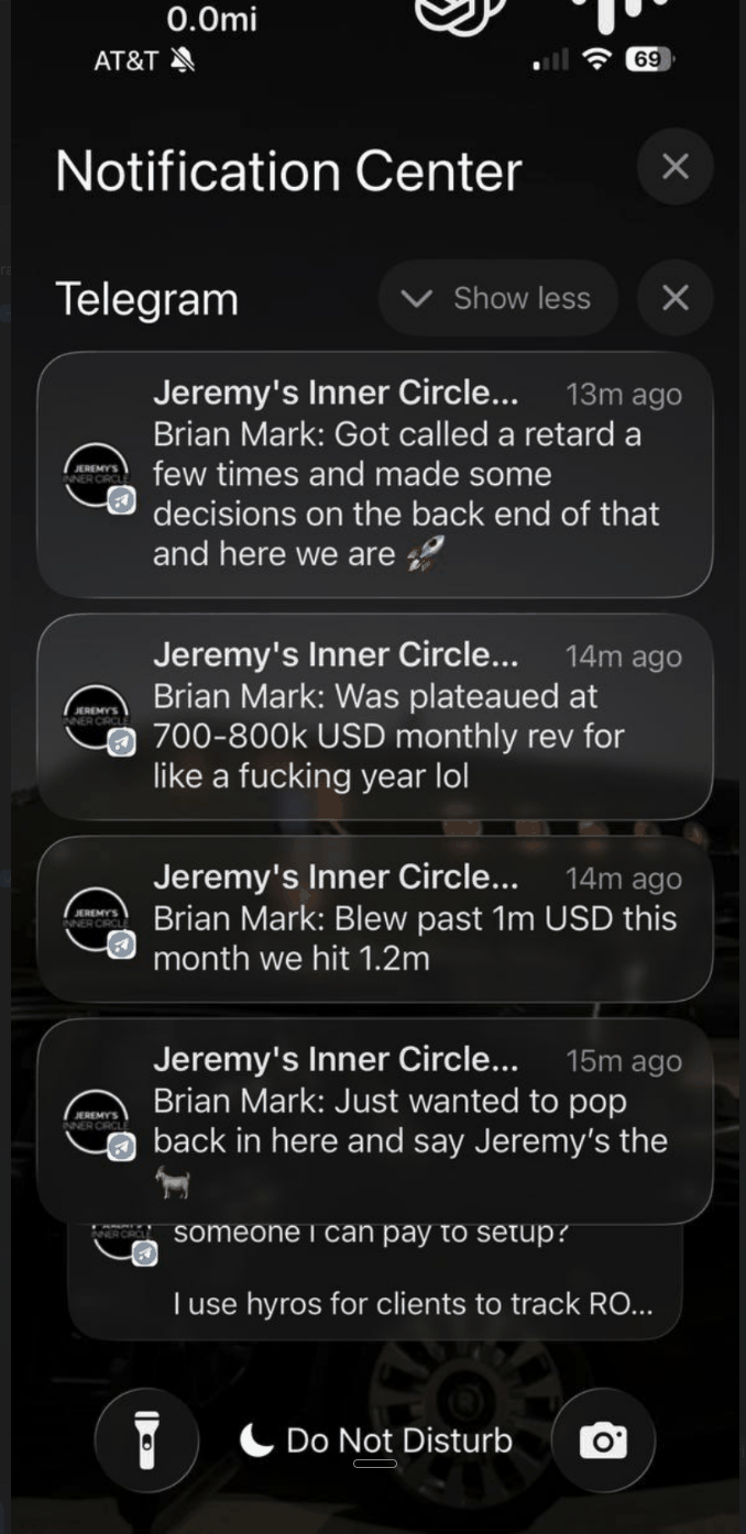 Brian Mark — Broke through a year-long plateau of $700-800K/month to hit $1.2M USD.